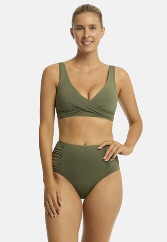 SEA LEVEL Bikinihose 'Gathered' in Grün: Vorderseite