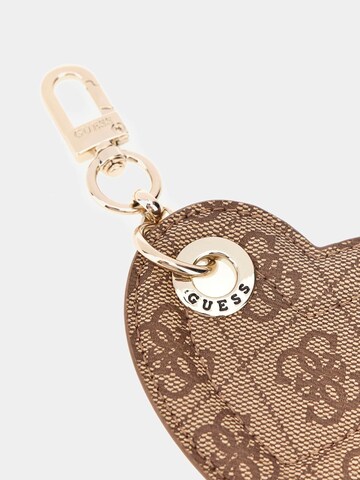 GUESS Schlüsselanhänger 'Herz' in Beige