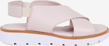 Desa Sandale 'DESA Damen-Ledersandalen mit gekreuzten Riemen' in Pink: Vorderseite