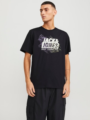 JACK & JONES Μπλουζάκι 'MAP' σε μαύρο: μπροστά