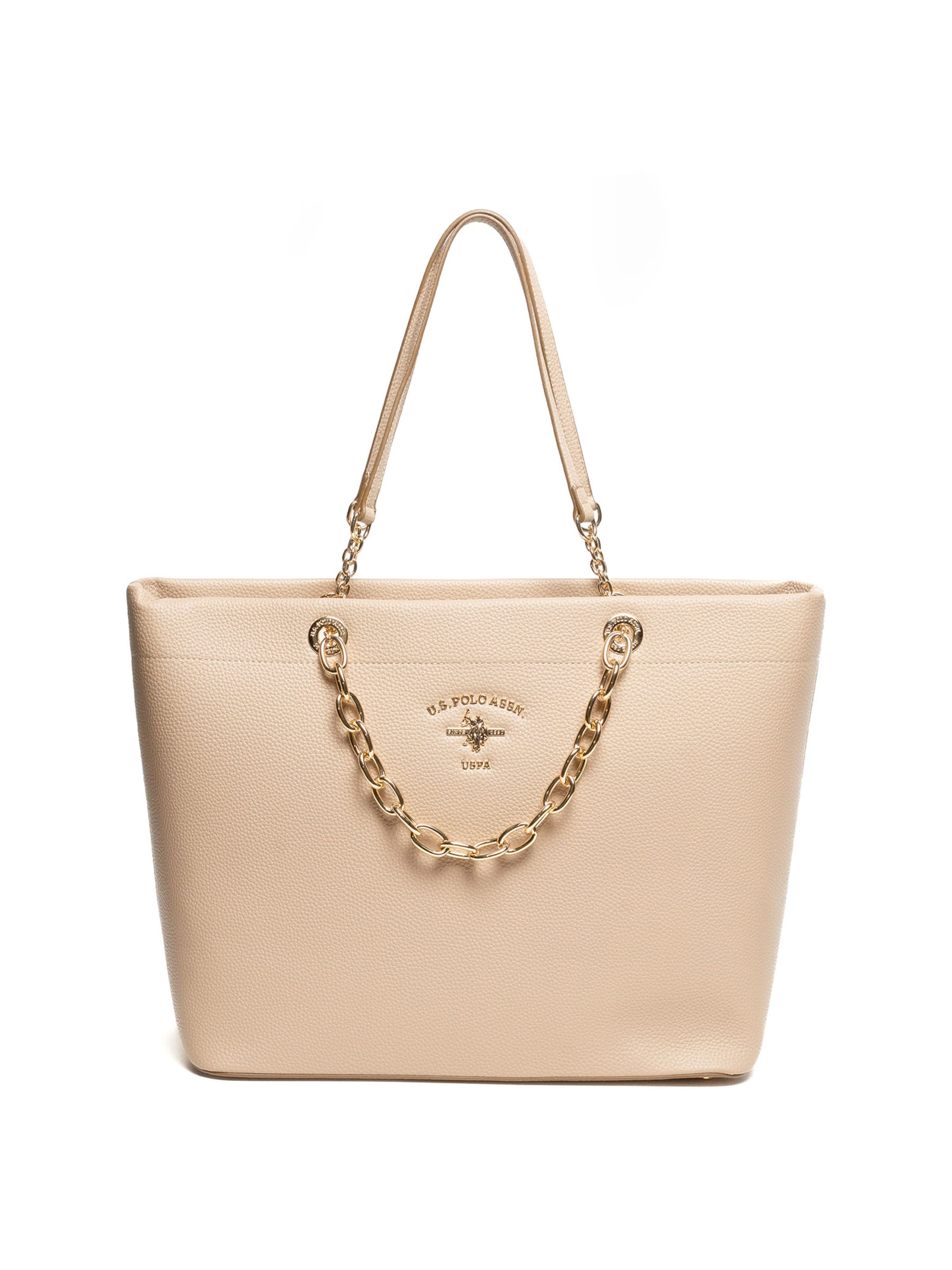 Shopper di U.S. POLO ASSN. in beige: frontale