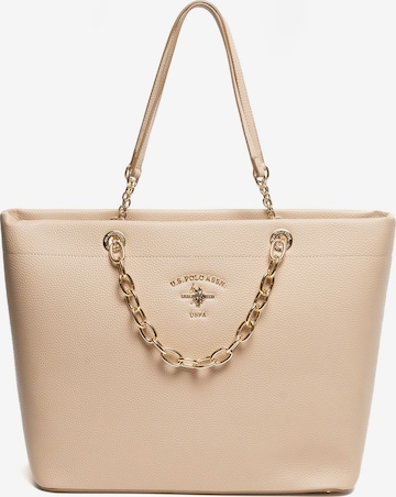 Shopper di U.S. POLO ASSN. in beige: frontale