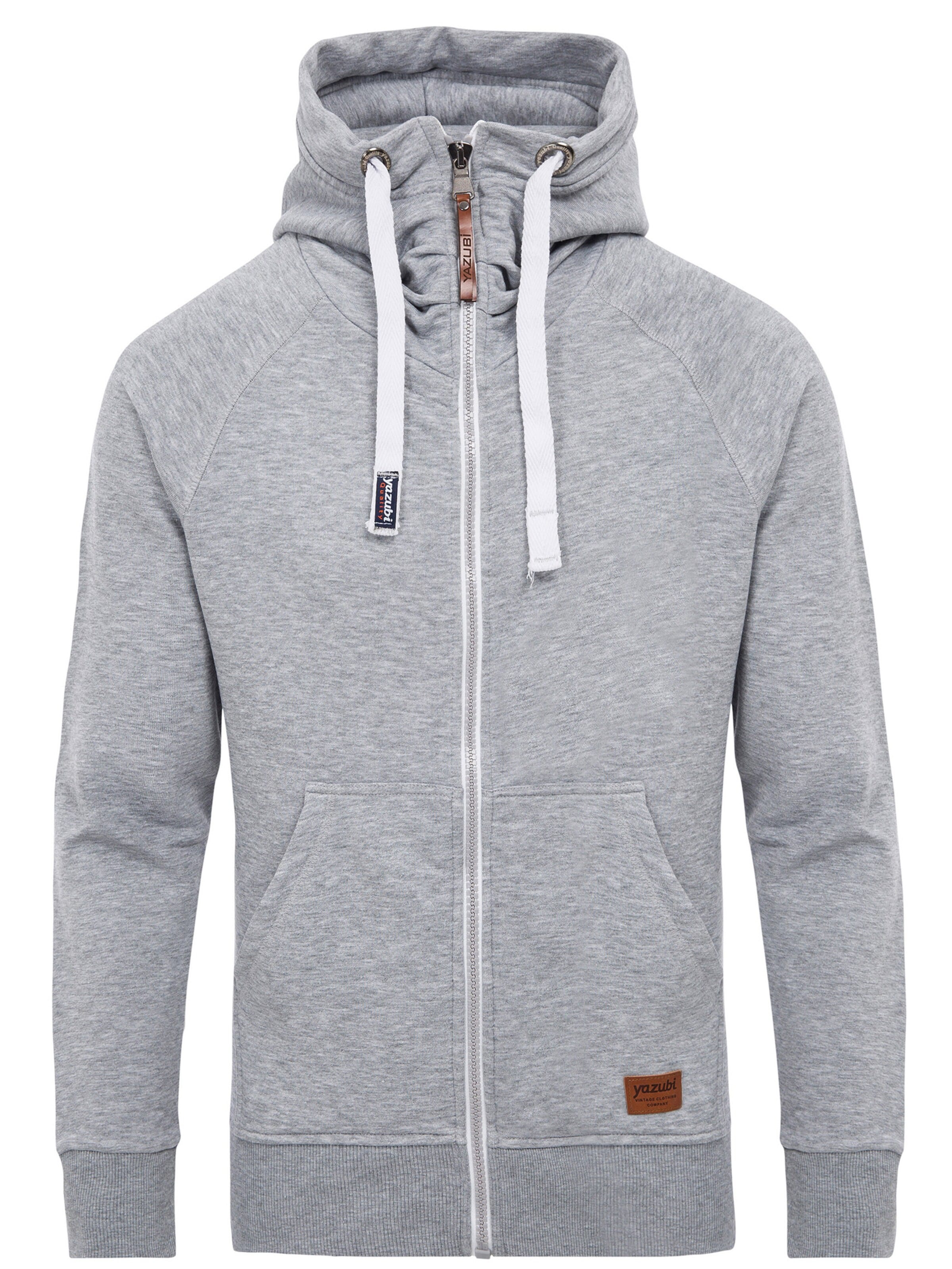 yazubi Zip-Up Hoodie 'Jacob' in Grey: front
