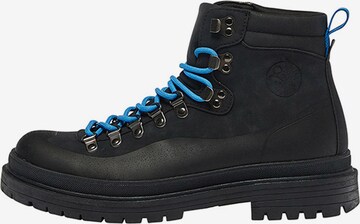 Pull&Bear Lace-up boots in Black: front