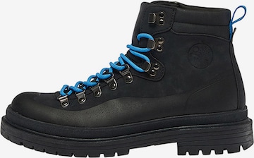 Pull&Bear Lace-up boots in Black: front