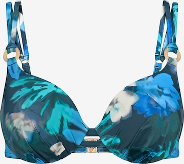 TRIUMPH Bustier Bügel-Bikini-Top ' Summer Fleur ' in Blau: Vorderseite