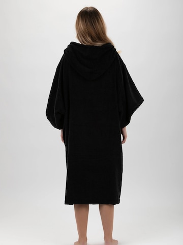 Pacifique Sud Athletic Robe 'Poncho Surf - Einheitsgröße - Tencel - Mit Ärmeln' in Black