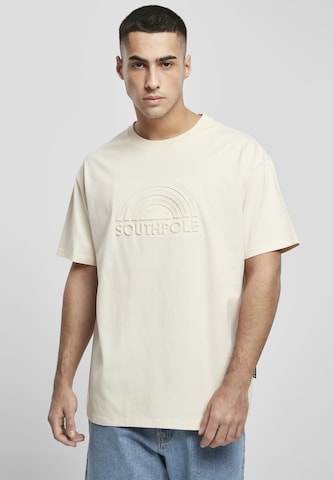 T-Shirt SOUTHPOLE en beige : devant