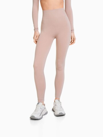 Bershka Skinny Leggings in Pink: Vorderseite