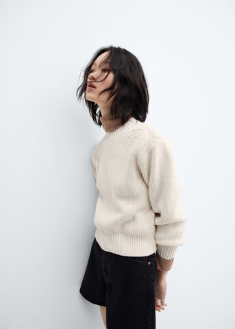 MANGO Sweater 'caracola' in Beige