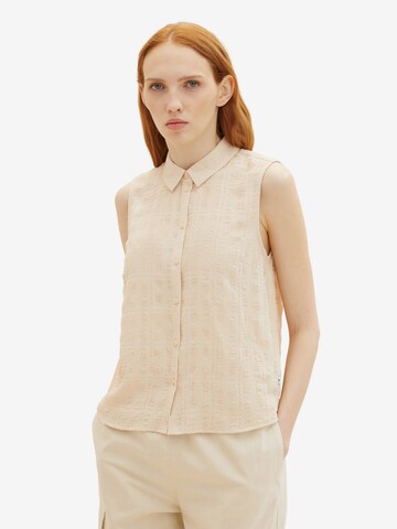 TOM TAILOR DENIM Blouse in Beige: front