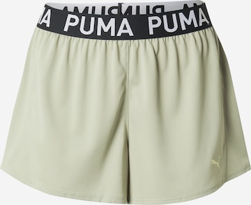 PUMA regular Sportsbukser 'STRONG 3' i grøn: forside