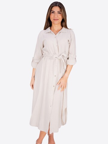 Robe-chemise 'Victoria' Seasons of April en beige : devant