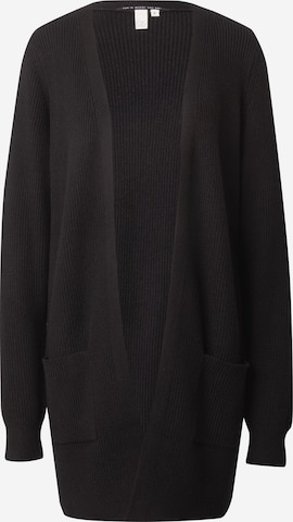 QS Плетена жилетка в черно: отпред