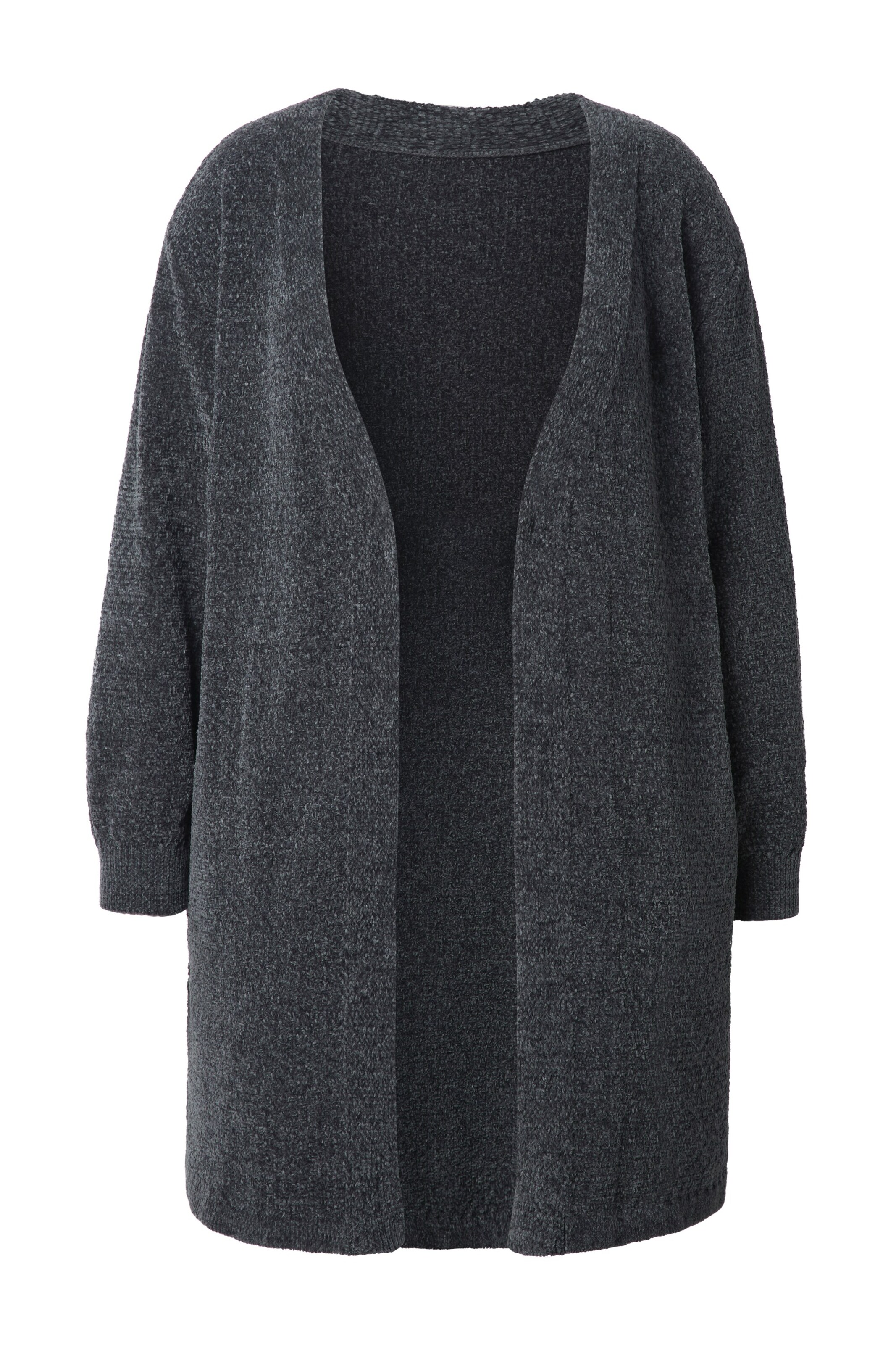 Ulla Popken Gebreid vest in Grijs: voorkant