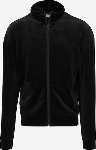 Urban Classics Regular fit Fleece Jacket in Black: front