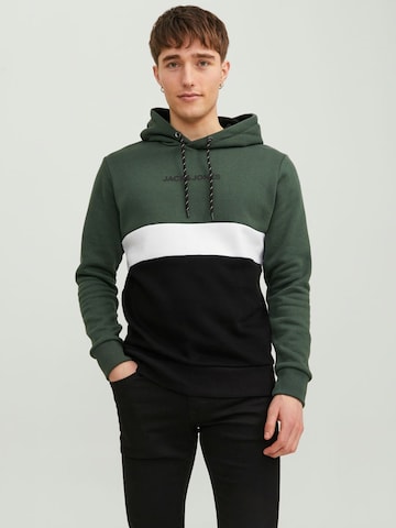 Felpa 'JJEReid' di JACK & JONES in verde: frontale