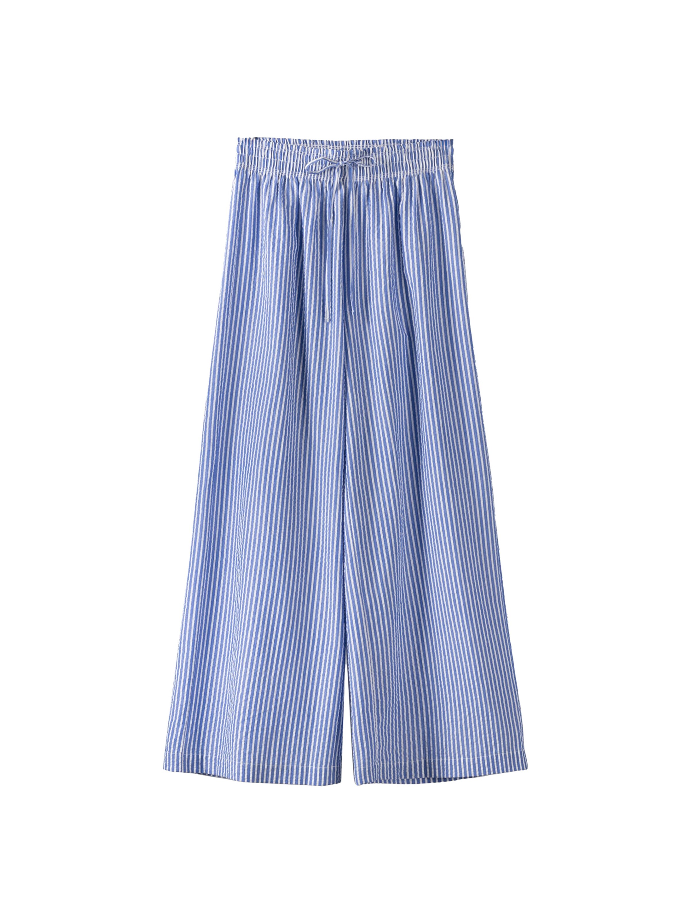 Pantaloni pe 34 Bershka pe albastru / alb, Vizualizare produs