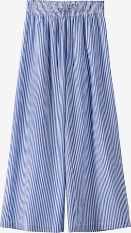 Bershka Szeroka nogawka Spodnie w kolorze niebieski: przód