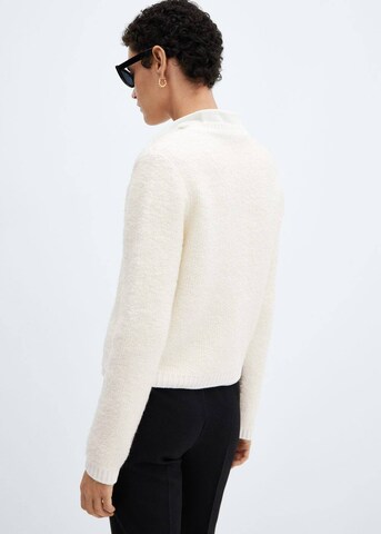 MANGO Knit Cardigan 'Pearl' in Beige