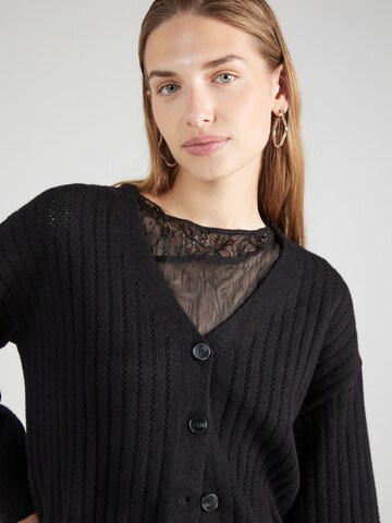 ABOUT YOU Knit Cardigan 'Eve' in Black