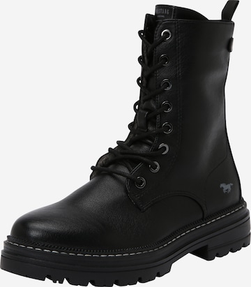 MUSTANG Lace-Up Ankle Boots in Black: front