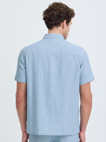 INDICODE JEANS Regular Fit Leinenhemd ' IDTropelo ' in Blau