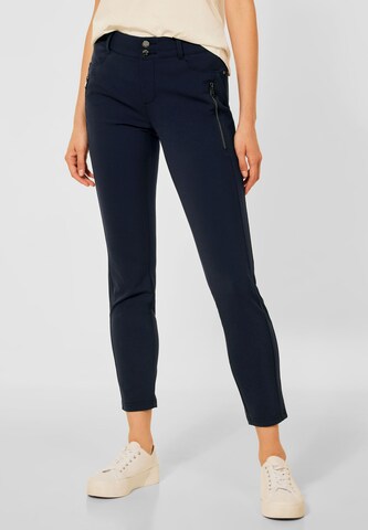 Coupe slim Pantalon STREET ONE en bleu : devant