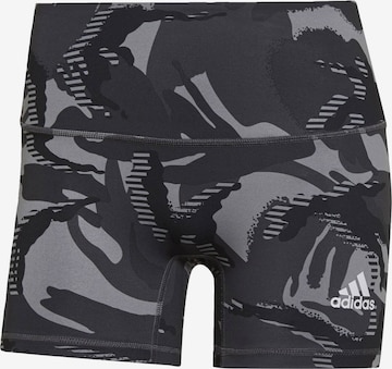 ADIDAS SPORTSWEAR Skinny Workout Pants ' Camo' in Grey: front