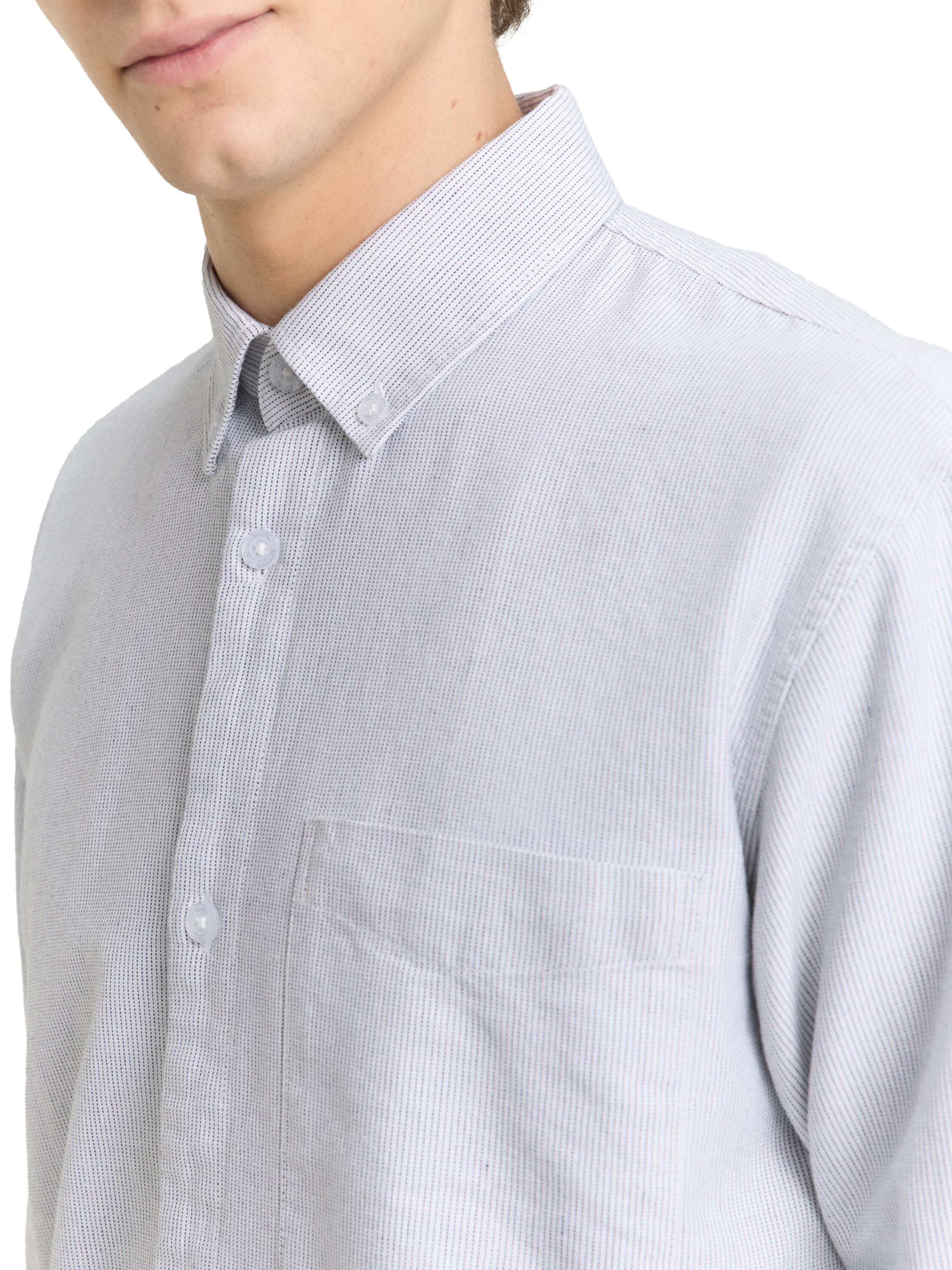 TOM TAILOR DENIM Comfort fit Overhemd in Grijs