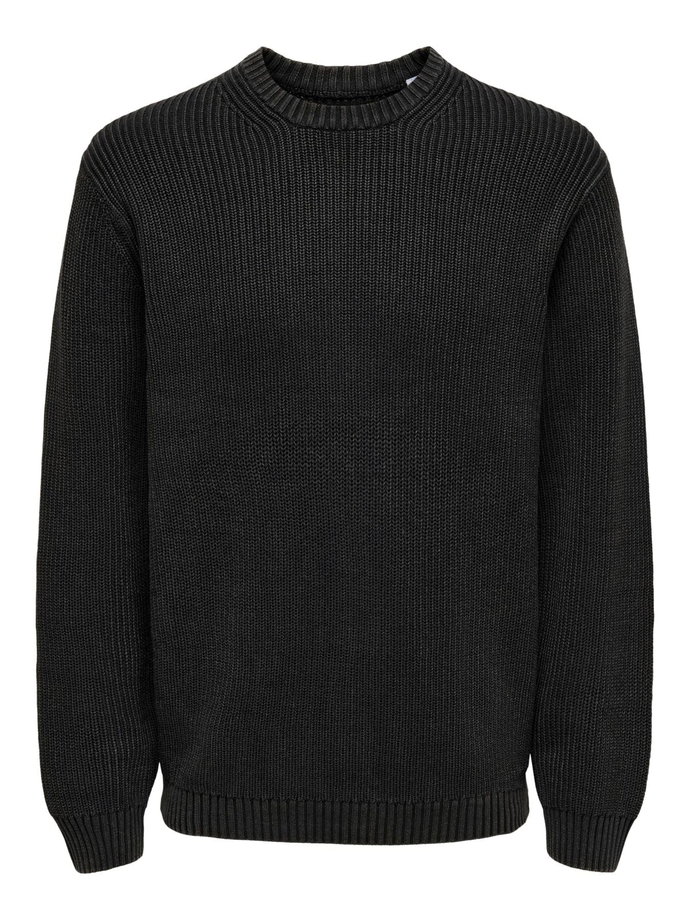 Only & Sons Trui '22031545' in Zwart: voorkant