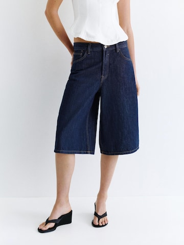 Pull&Bear Zvonové kalhoty Džíny – modrá