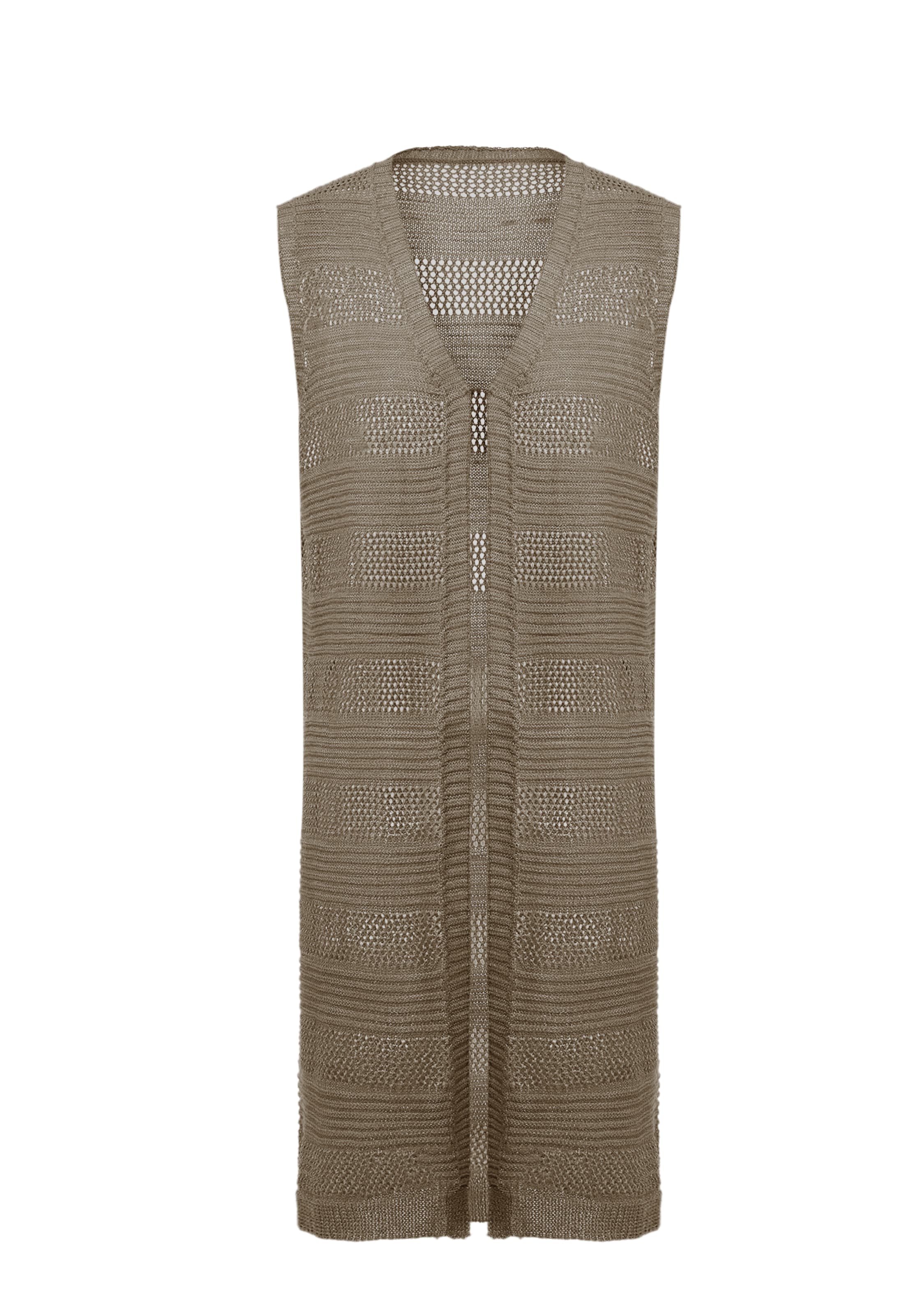 LEOMIA Knitted vest in Beige: front