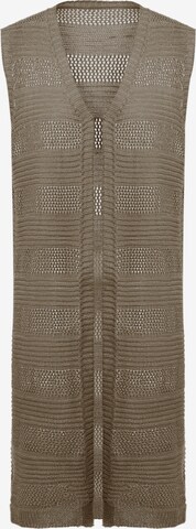 LEOMIA Gebreide bodywarmer in Beige: voorkant