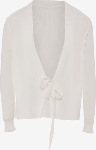 YASANNA Knit Cardigan in White: front