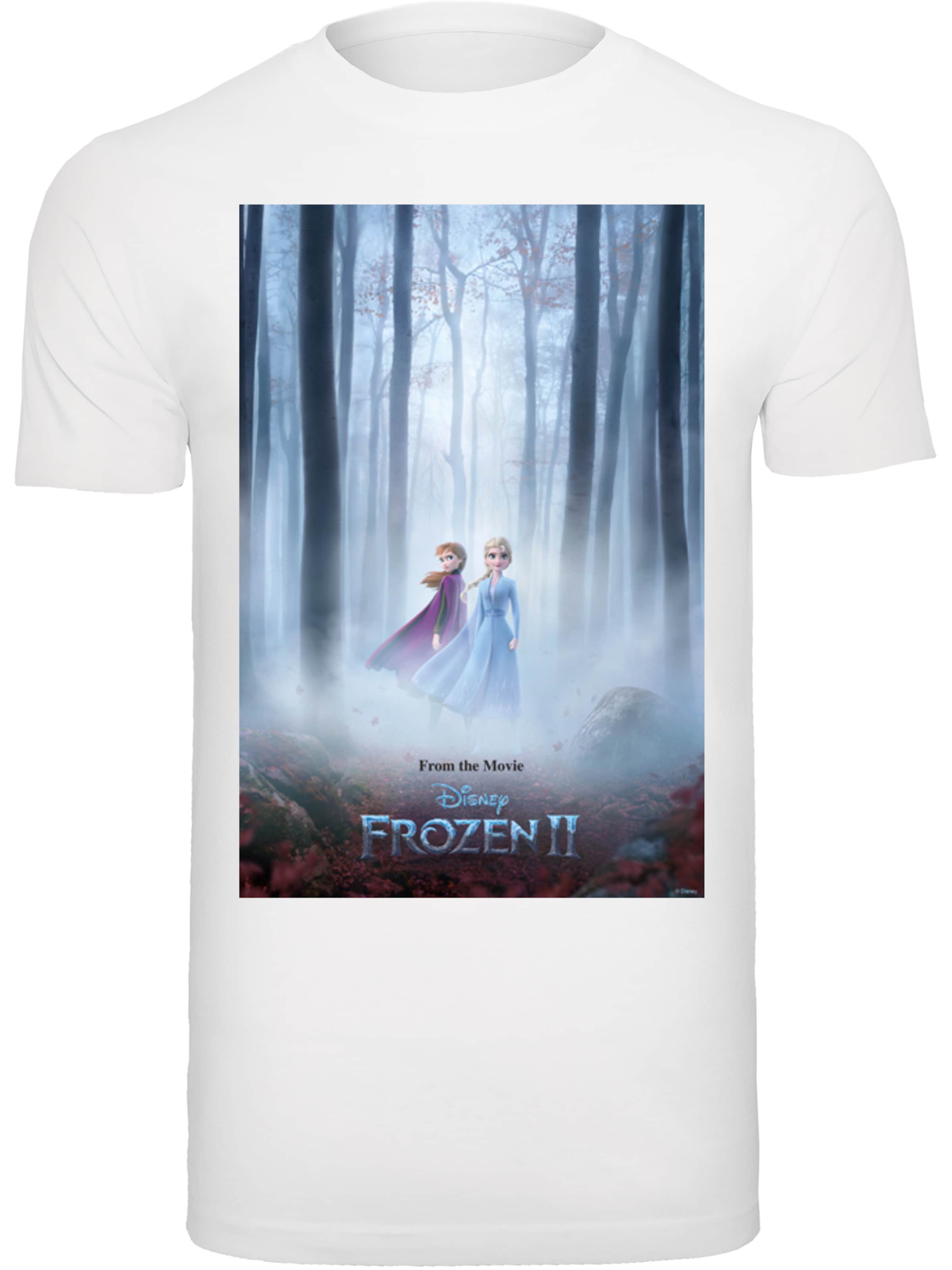 T-Shirt 'Disney Frozen 2 Movie Poster' F4NT4STIC en blanc : devant