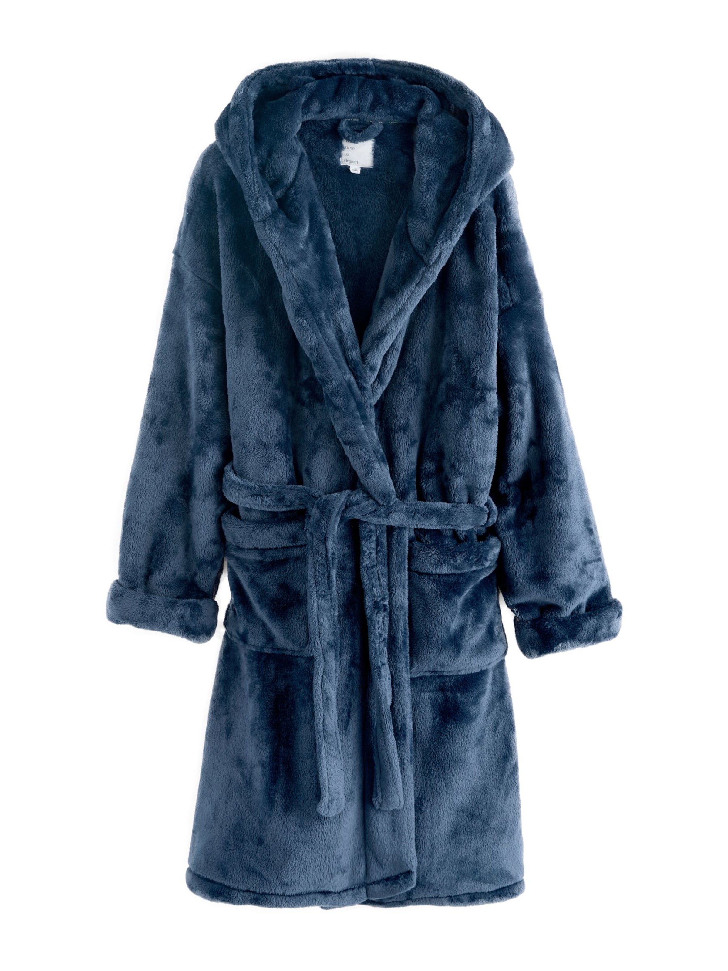 Next - Roupão comprido em azul: frente