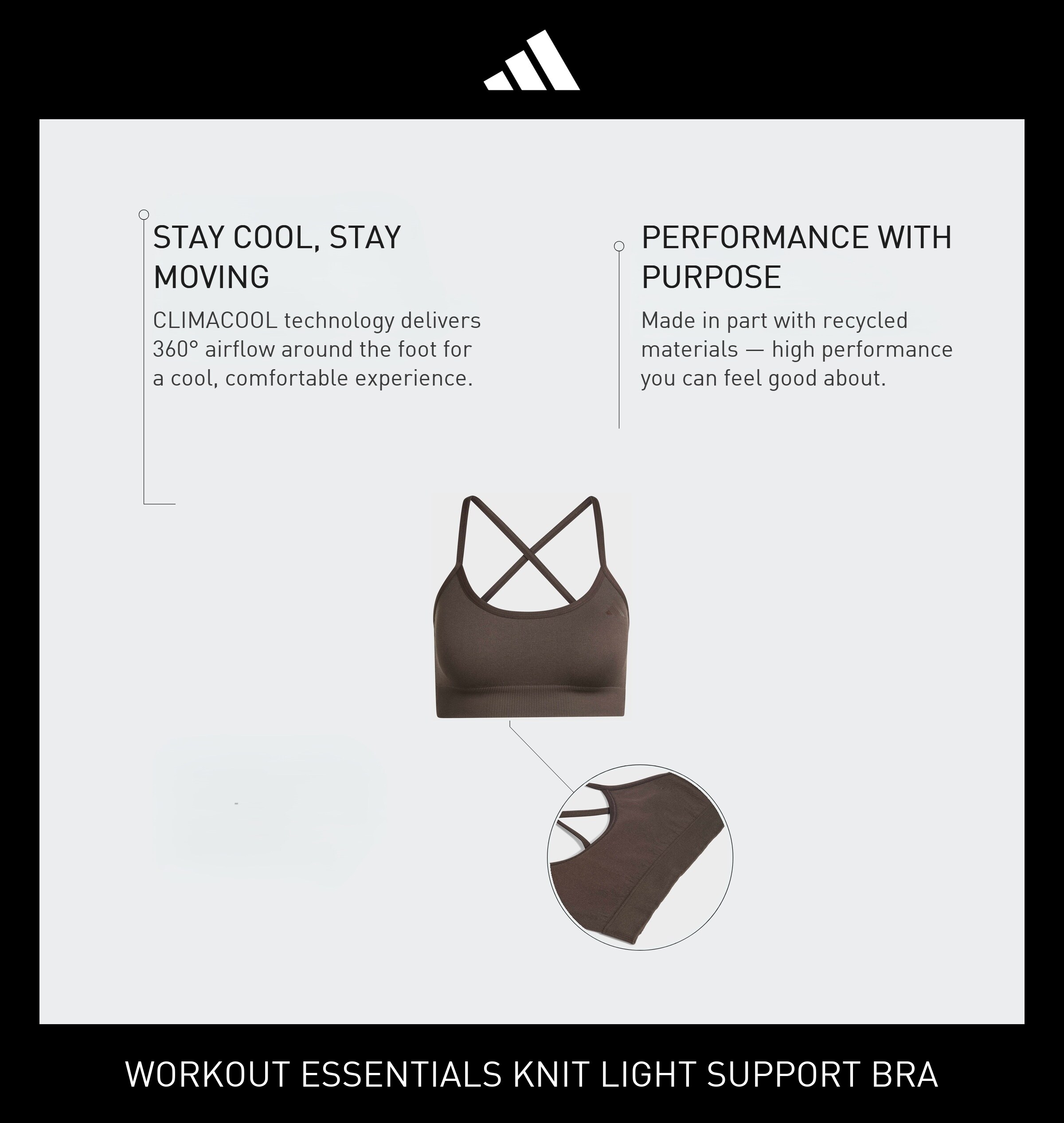 ADIDAS PERFORMANCE - Bustier Sujetador deportivo 'Essentials' en marrón