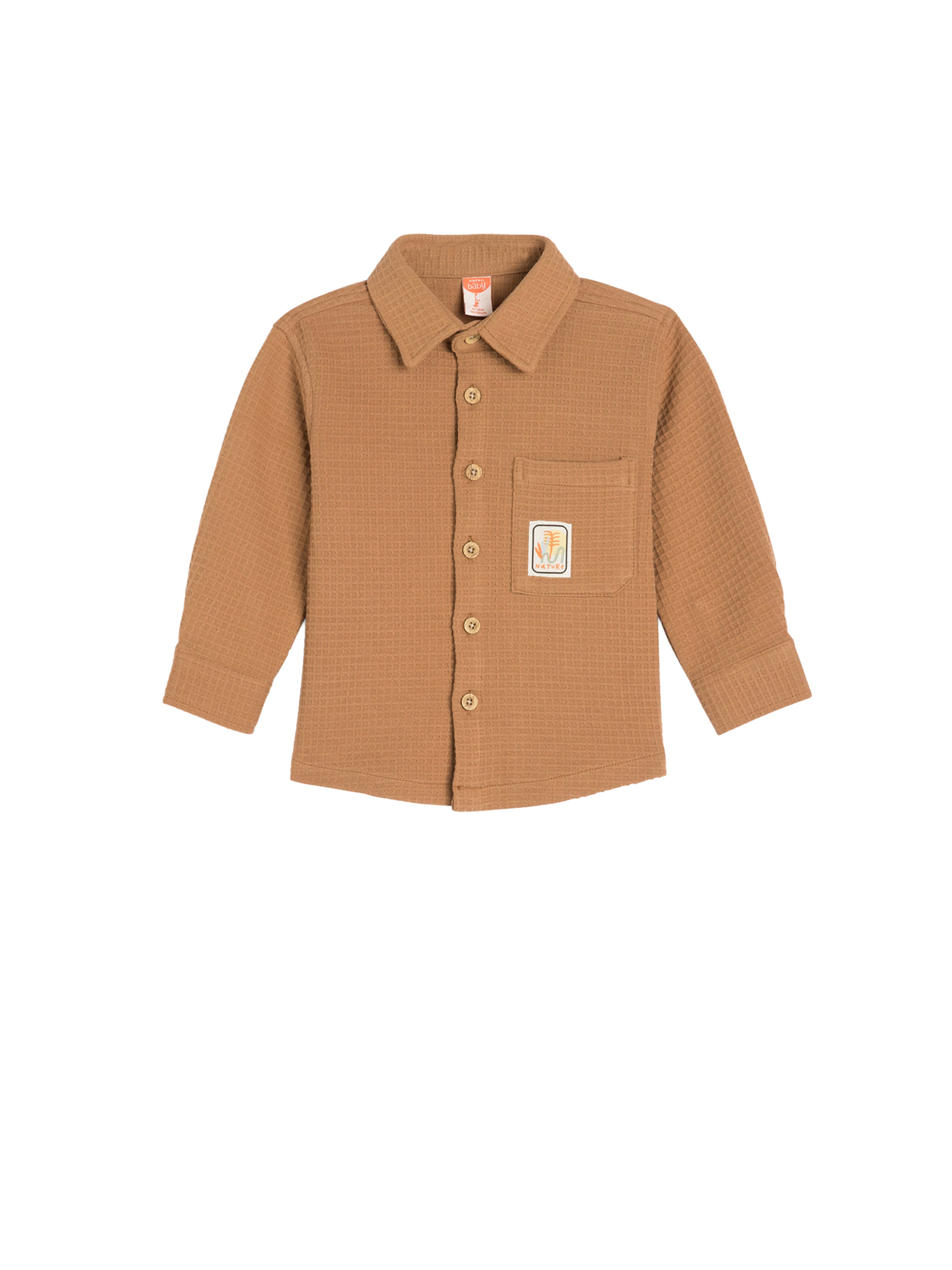 Koton Regular fit Button up shirt in Brown: front