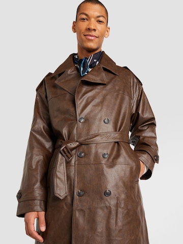 TOPMAN Between-Seasons Coat in Brown