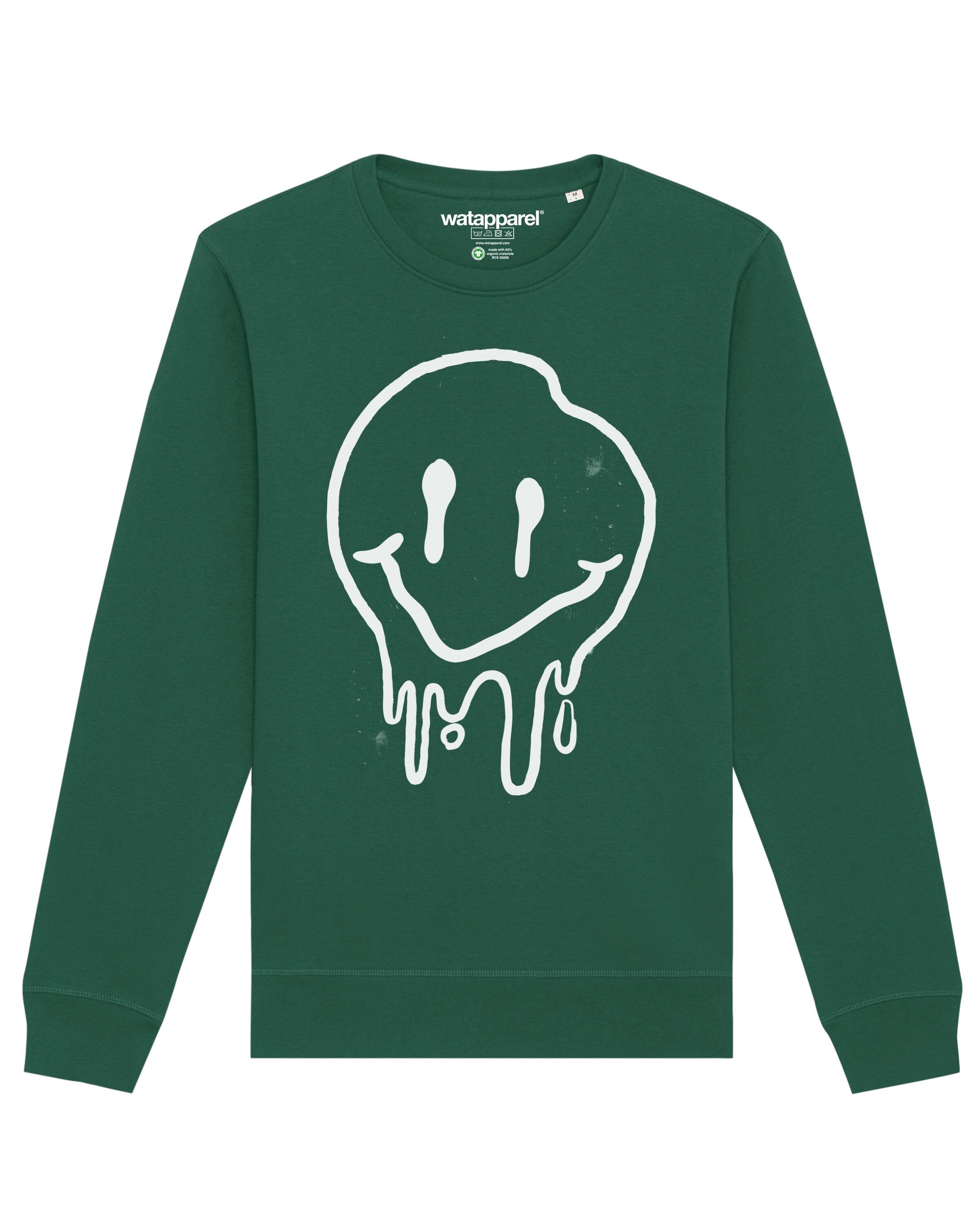 Sweat-shirt ' Smiley ' Watapparel en vert : devant