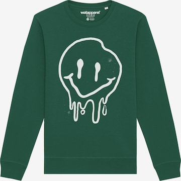 Sweat-shirt ' Smiley ' Watapparel en vert : devant