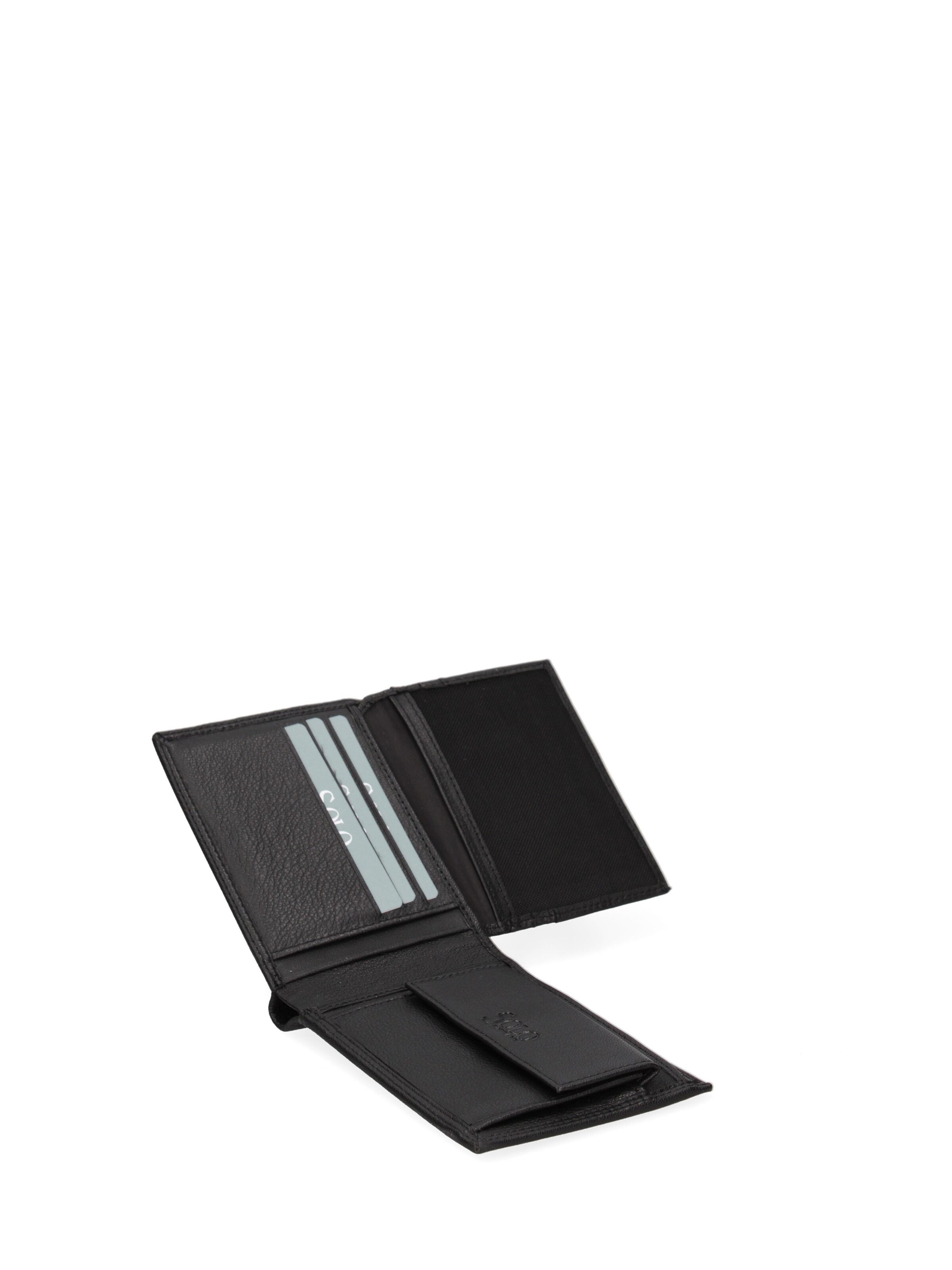 Portamonete 'Portafoglio Uomo Vera Pelle - Solo Soprani Slim Compatto 12x9,5 cm' di Solo Soprani in nero