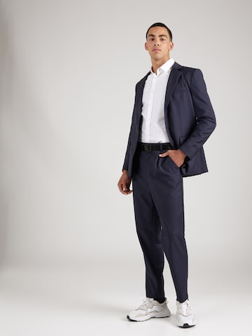 Guido Maria Kretschmer Men Regular Pleat-Front Pants 'Kalle' in Blue