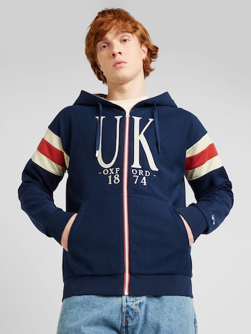 La Martina Zip-Up Hoodie in Blue: front