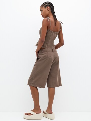 Pull&Bear Ohlapna forma Elegantne kavbojke | rjava barva