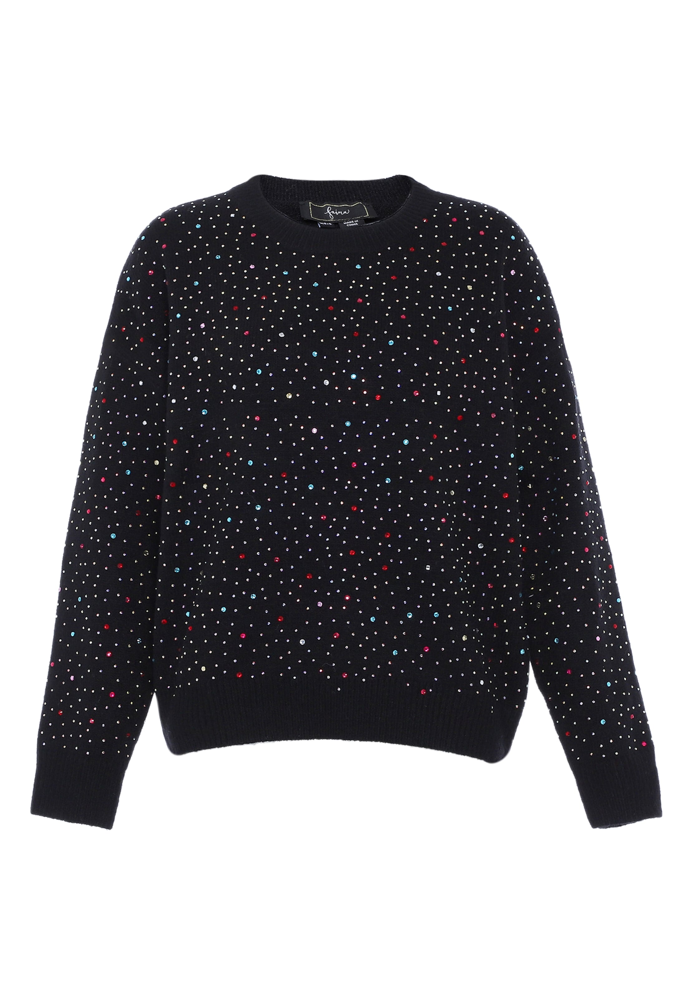 faina Πουλόβερ σε μαύρο: μπροστά