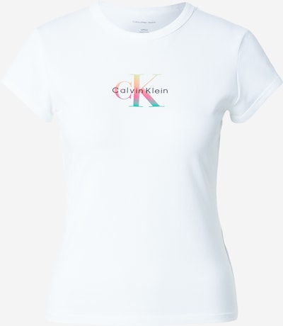 Calvin Klein Jeans Majica 'Slim Monogram - Pride' veličine XS u tirkiz / roza / crna / bijela, Pregled proizvoda