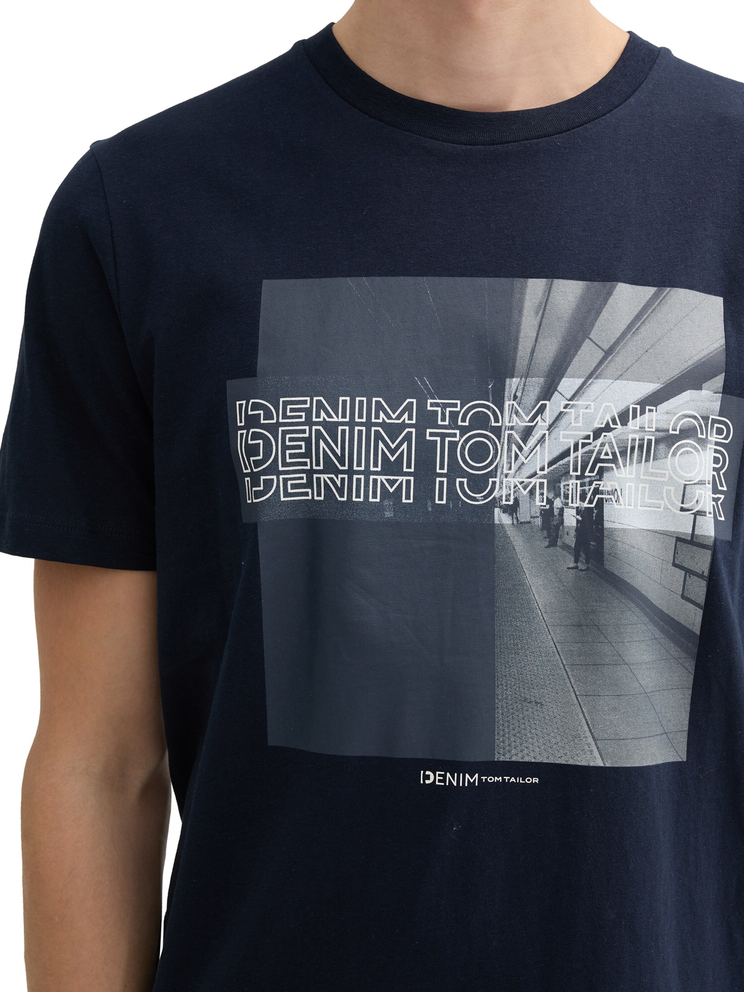 TOM TAILOR DENIM Tričko - Modrá