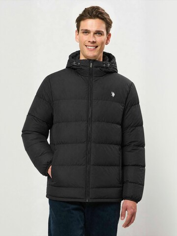 U.S. POLO ASSN. Winter jacket ' UMHenrik ' in Black: front